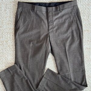 J. Crew Brown with black and blue Houndstooth Tapered Thompson Slacks